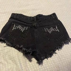 XS black flame shorts